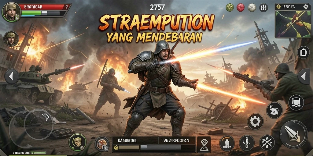 Tampilan gameplay mendebarkan dari 2757 dengan strategi yang kompleks.