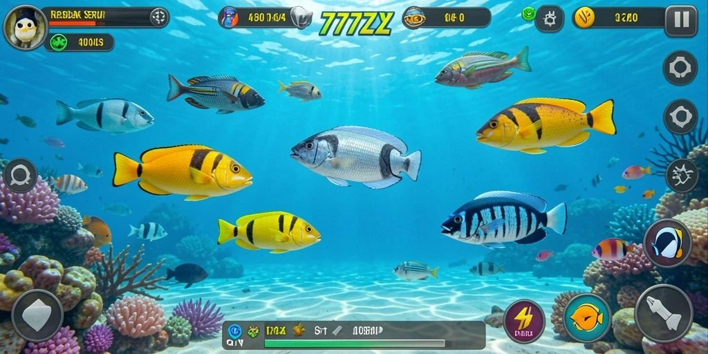 Screenshot gameplay Tembak Ikan 777ZX yang mendebarkan.