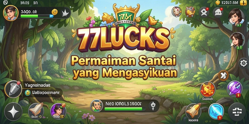 Screenshot menunjukkan gameplay seru dalam 77LUCKS.