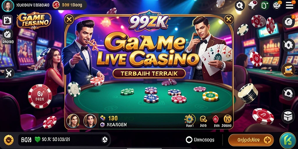 Screenshot gameplay Live Casino 99ZK yang menampilkan dealer dan pemain.