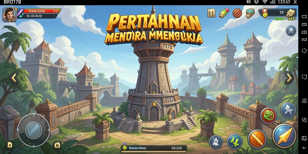 Tangkapan layar menunjukkan aksi gameplay menara pertahanan yang mendebarkan.