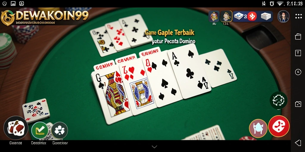Tampilan gameplay DEWAKOIN99 yang seru dan interaktif saat bermain Gaple.