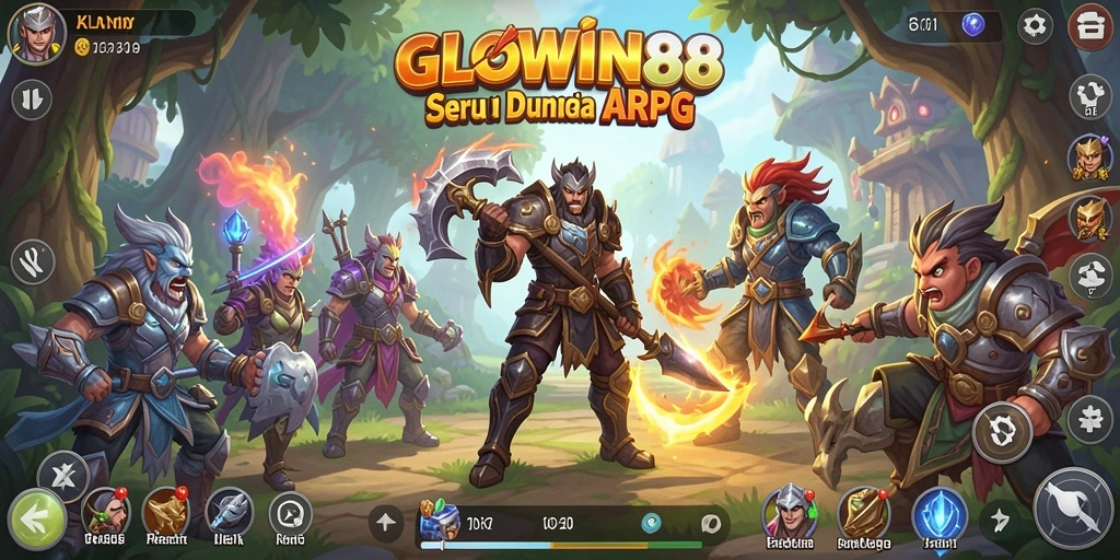 Gameplay aksi seru di dunia fantasi GLOWIN88.