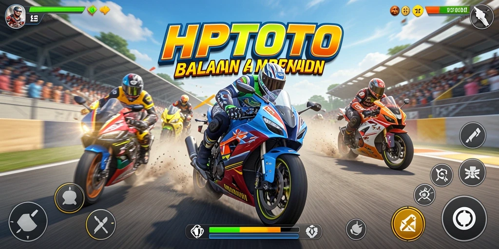 Tampilan dinamis balapan motor dalam HPTOTO yang mendebarkan.