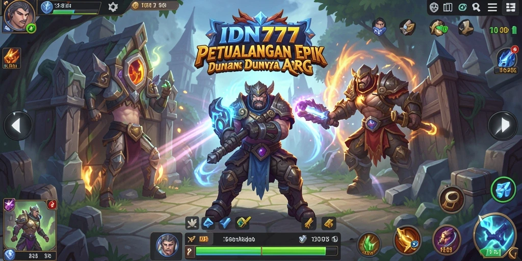 Tangkapan layar gameplay IDN777 menampilkan aksi pertempuran seru dalam dunia ARPG.