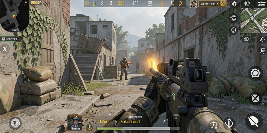 Screenshot gameplay menampilkan aksi seru dalam INDORP.