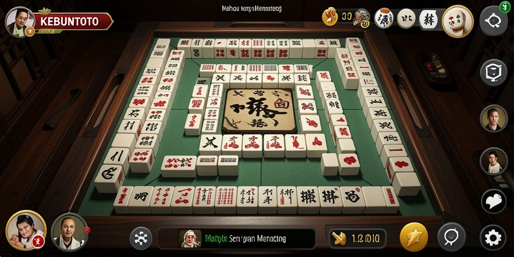 Screenshot KEBUNTOTO menampilkan momen seru saat bermain Mahjong.