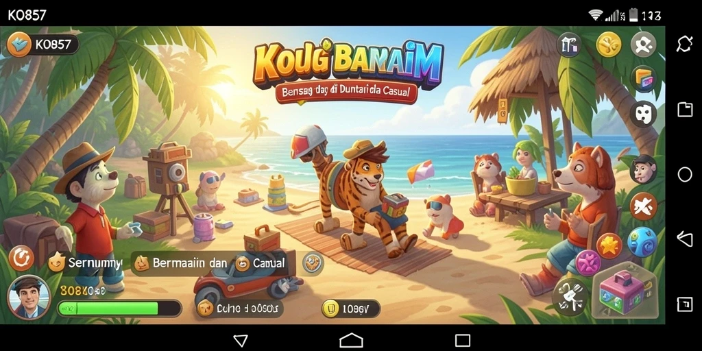 Tangkapan layar permainan KO857 menampilkan gameplay yang ceria dan menarik.