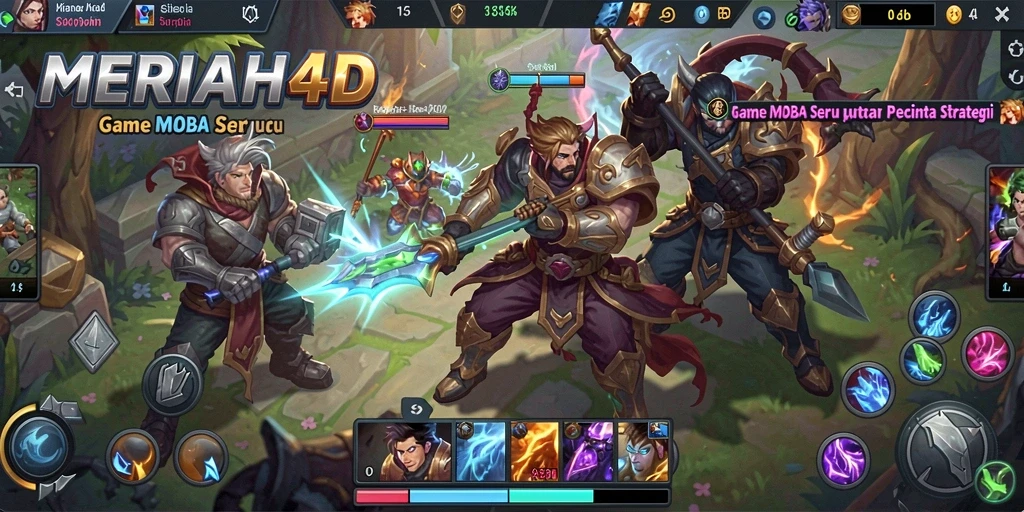 Tampilan gameplay seru dari MERIAH4D dalam pertempuran MOBA.