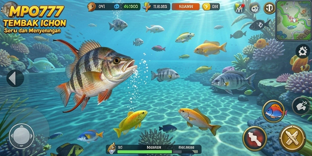Gameplay seru dari MPO777 dengan berbagai ikan untuk ditembak.