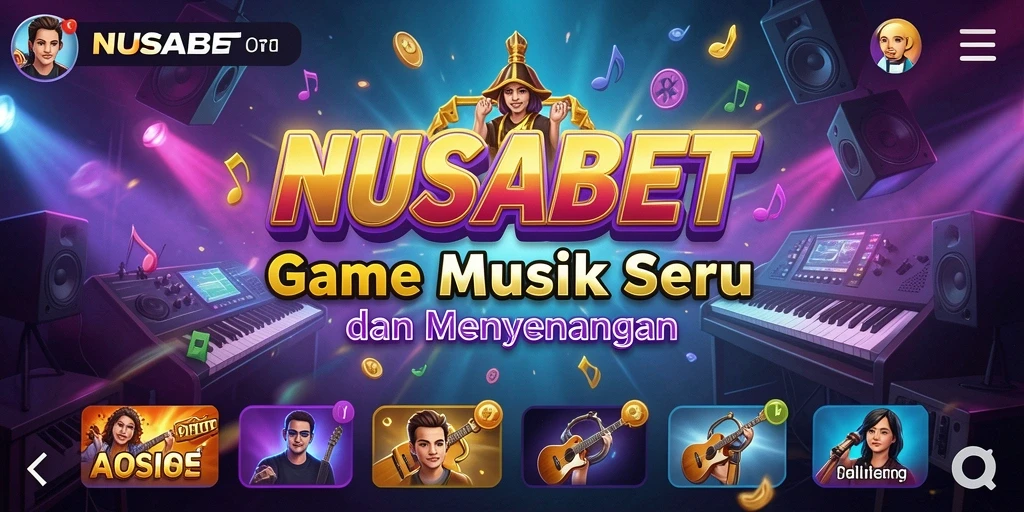 Tampilan utama gameplay NUSABET yang menampilkan keseruan musik.