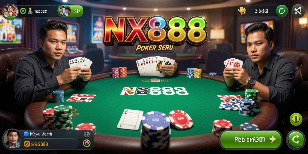 Gameplay Poker yang seru dari NX888, penuh tantangan dan interaksi.