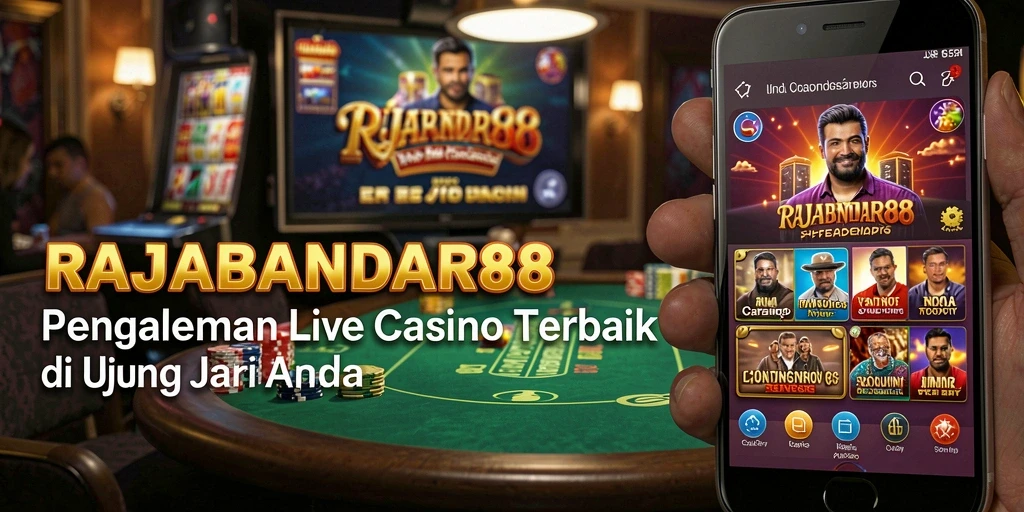 Screenshot gameplay RAJABANDAR88 yang menampilkan dealer dan permainan.
