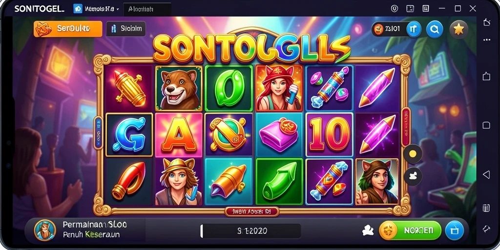 Tampilan gameplay menarik dari SONTOGEL dengan gulungan yang berputar.