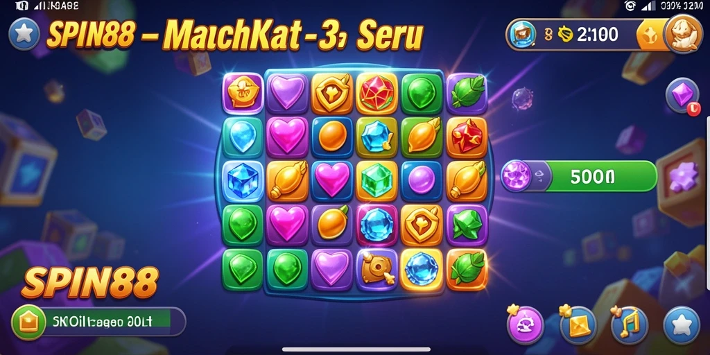 Screenshot menunjukkan gameplay seru SPIN88 ketika mencocokkan item.
