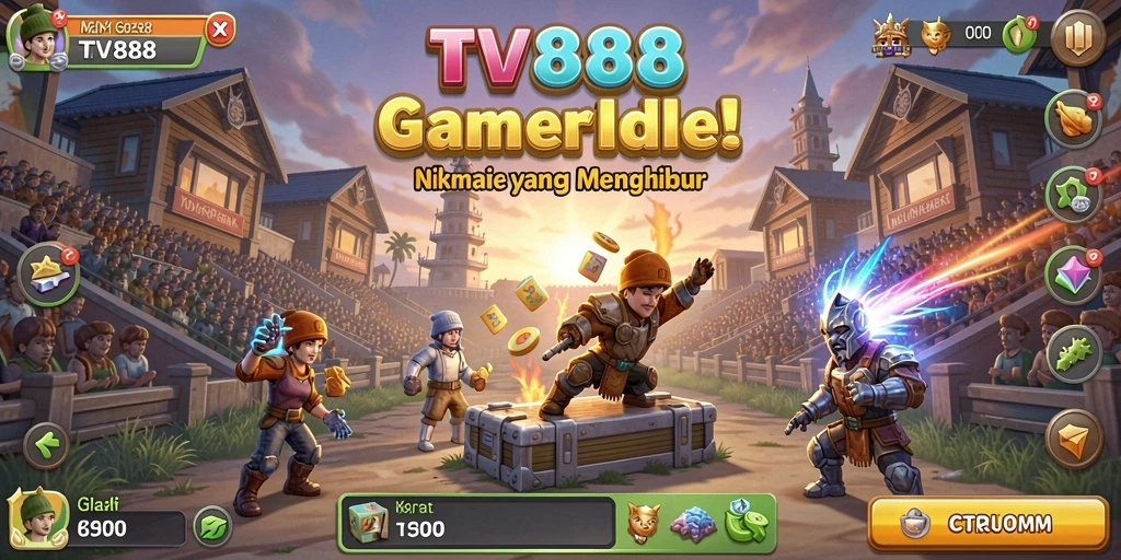 Screenshot utama TV888 menampilkan gameplay yang menarik dan interaksi karakter.