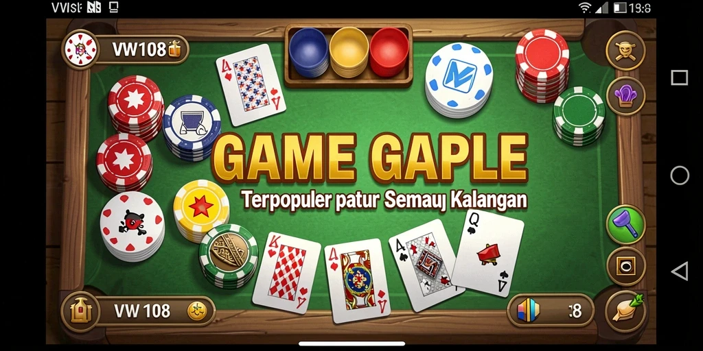 Tampilan game Gaple yang seru dan interaktif di VW108.